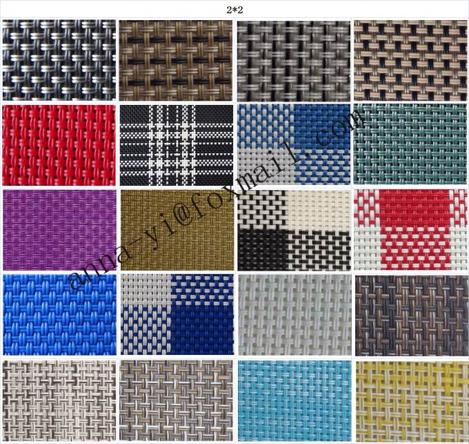 2X2 wires woven mesh fabric in PVC Coated mesh Fabric for Textilene beach chair or garden furnitures 0