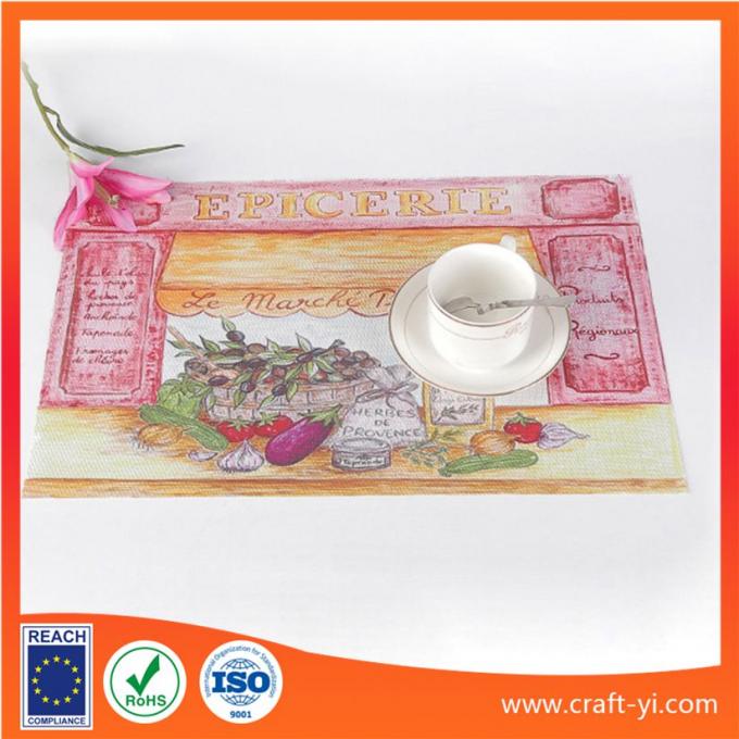 Placemats and coasters with printing picture on Textilene fabric table mat