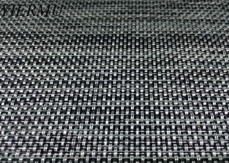 China silver black 2x2 PVC coated mesh fabric for outdoor chair material supplier