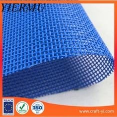 China Blue color Textilene is PVC Coated Polyester Mesh fabric for use in outdoor Venues supplier