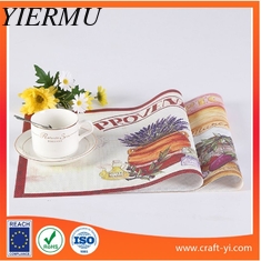 China Placemats and coasters with printing picture on Textilene fabric table mat supplier