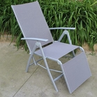 outdoor iron sling textilene mesh fabric folding arm chair also as bed