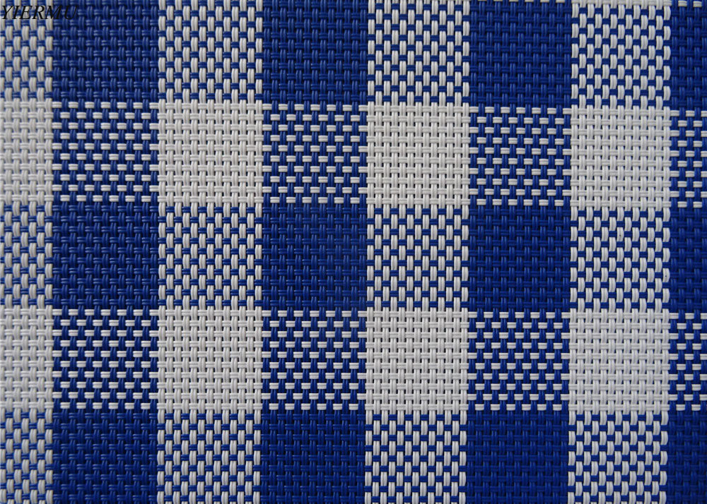 Blue white grid color 2*2 wires textilene UV Fabric patio furniture webbing