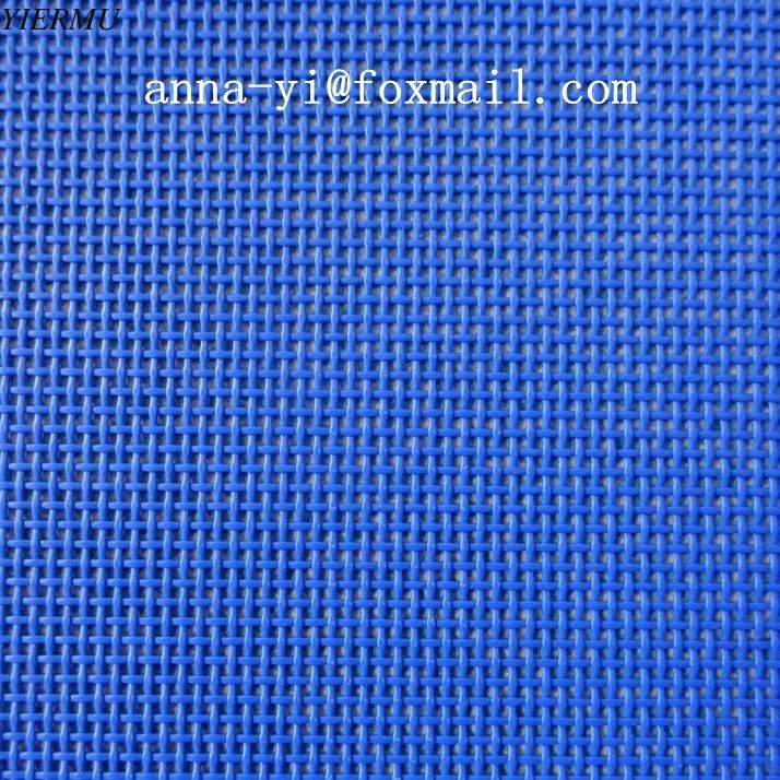 Blue color 1X1 woven mesh fabric 60" Outdoor Solar PVC Coated Poly UV