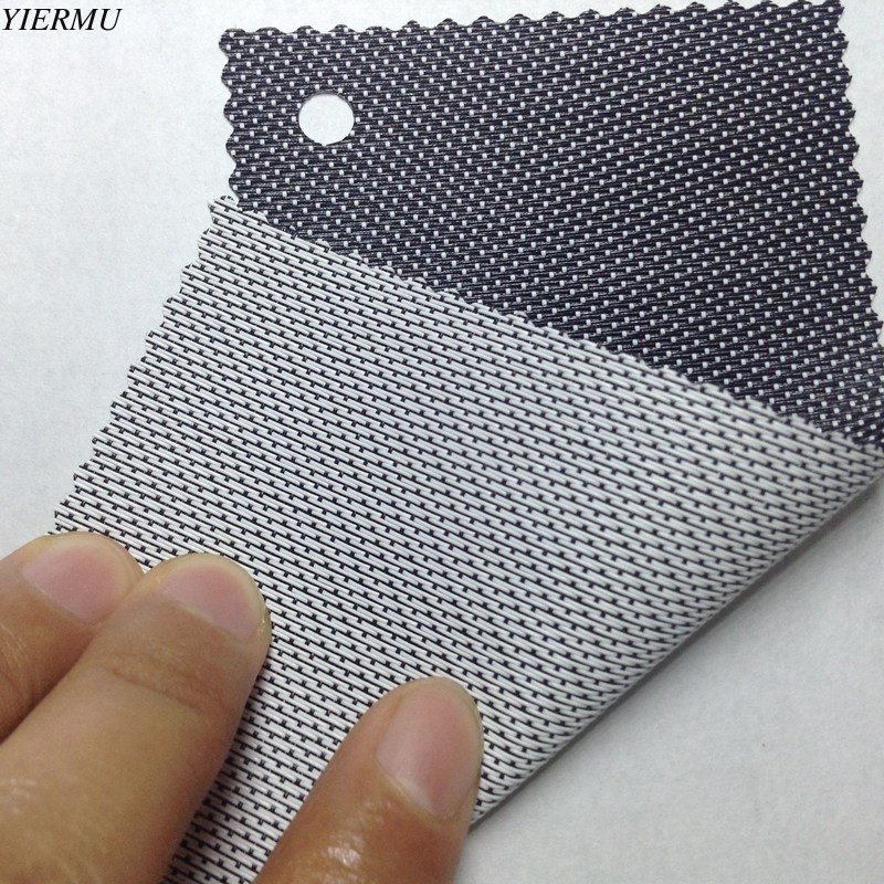Black white sun shade fabric for windows 30 polyester 70 PVC mesh