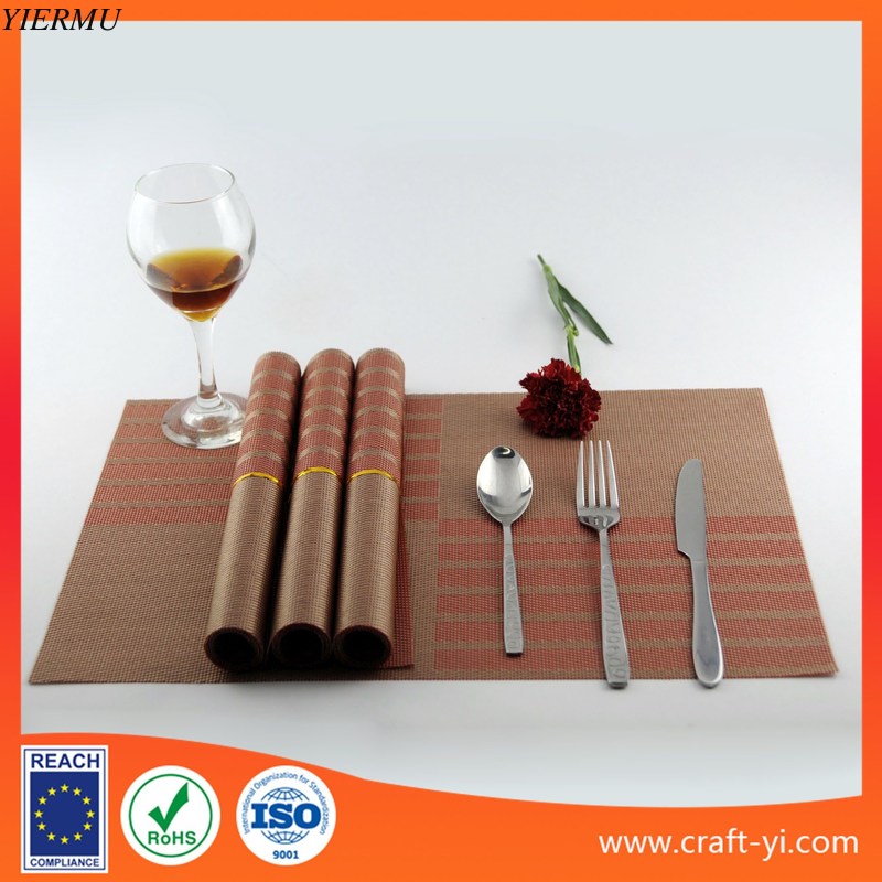 DIY plastic dining placemats textilene table mat in square 45*30 cm