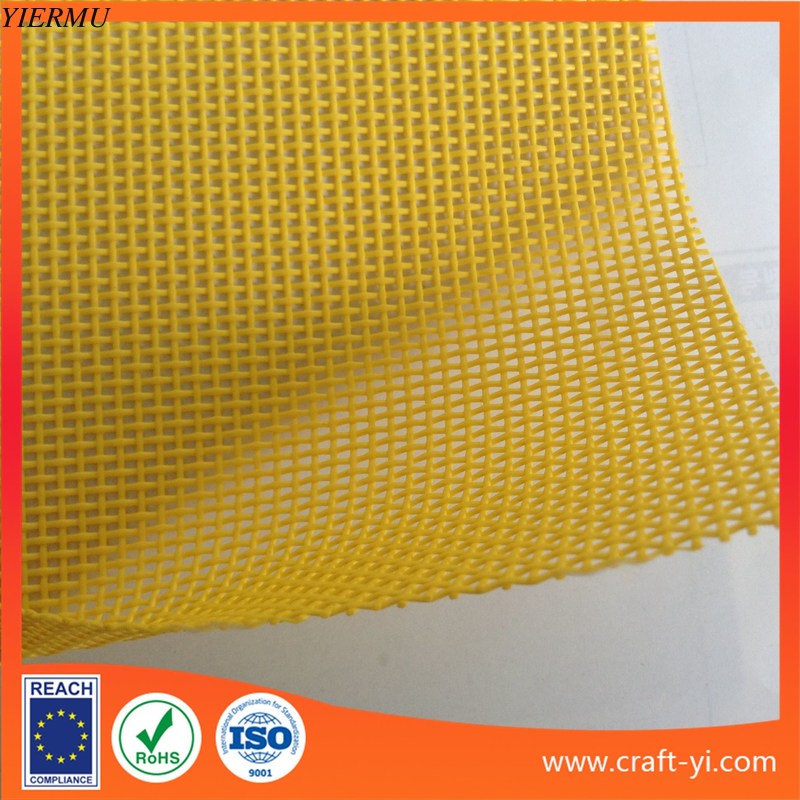 PVC Coated Polyester Mesh textile yellow color 1x1 weave Textilene
