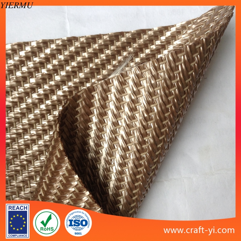 Light Brown Pp Woven Fabric In Textilene Pvc Coated Mesh Fabric Weave For Matting
