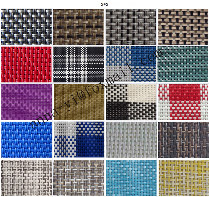 Supply 2x2 wire woven outdoor PVC coated mesh fabric for beach chair or outdoor furniture texliene cloth 0