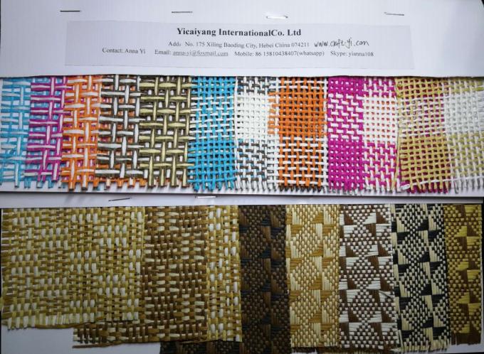 Brown Polypropylene Natural Raffia woven fabrics paper weaving in rolls 0