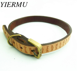China Leather pet dog collar supplier