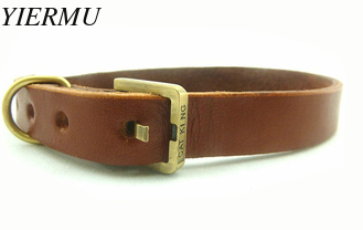 China Pet leather collars supplier