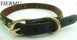 China Pet leather collar supplier