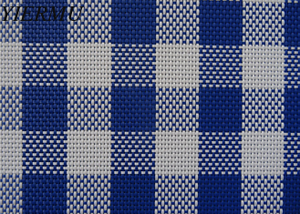 China Blue white grid color 2*2 wires textilene UV Fabric patio furniture webbing supplier