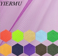China Hexagonal mesh cloth Wedding dress embroidered cloth 100% Polyester mesh fabric supplier