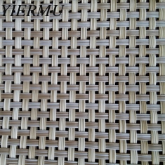 China Rattan color Textoline® fabric 4X4 wires PVC coated woven mesh UV fabrics 61'' supplier
