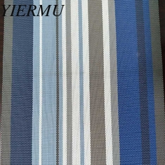 China stripe textilene a tightly woven outdoor sun shade fabric Solar PVC Coated polyester UV Fabric supplier