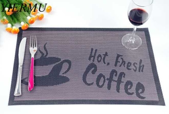 China pink color Washable Textilene Placemats Heat Insulation Non-slip Mats in 45*30 cm for coffee or restaurant supplier