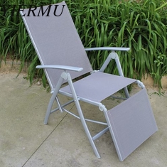China outdoor iron sling textilene mesh fabric folding arm chair also as bed supplier