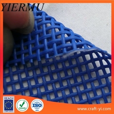 China textilene waterproof mesh fabric in blue color 1X1 wire woven style supplier