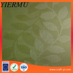 China Beautiful Green color leaves style Jacquard weave TEXTILENE mesh fabric in double side supplier