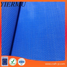 China Blue 1X1 Weave High Strength 450 g Textilene fabric Suppliers PVC coated mesh fabrics supplier