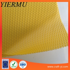 China PVC Coated Polyester Mesh textile yellow color 1x1 weave Textilene supplier