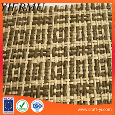 China brown color natural straw paper wire woven mesh cloth for bag, shoes , box etc fabrics supplier