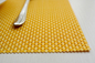 PVC mats Adiabaticl Placemat for table in yellow color 4X4 woven mesh style fabric supplier