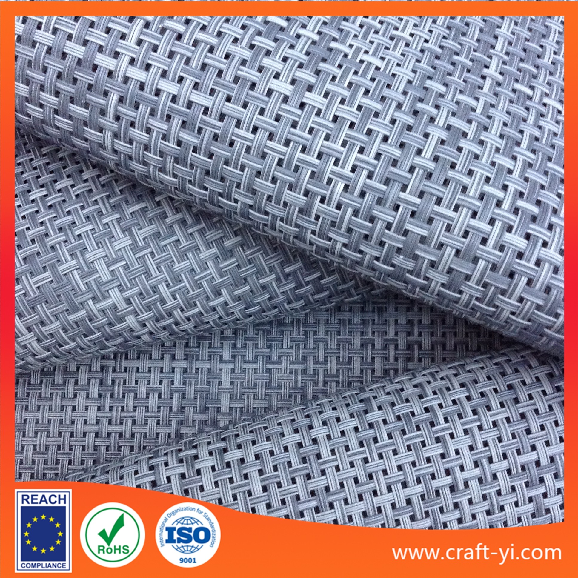 Gray And Light Gray Color Mix Textilene Material Mesh Fabric 4x4 Woven ...