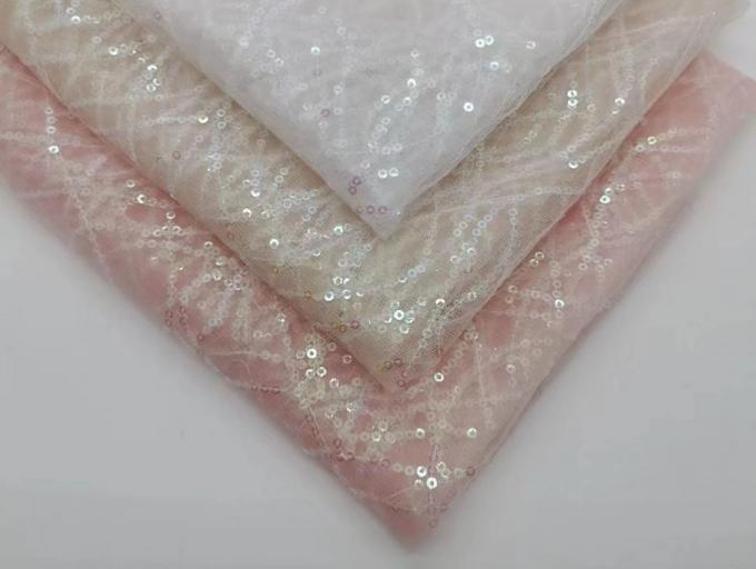 Shiny piece of gauze fabrics wedding dress embroidery fabrics 3
