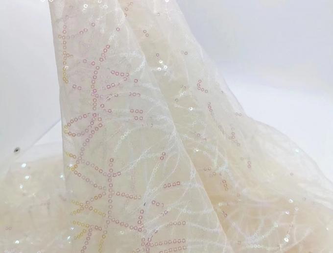 Shiny piece of gauze fabrics wedding dress embroidery fabrics 5
