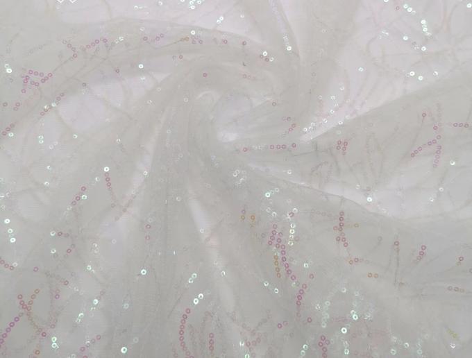 Shiny piece of gauze fabrics wedding dress embroidery fabrics 6