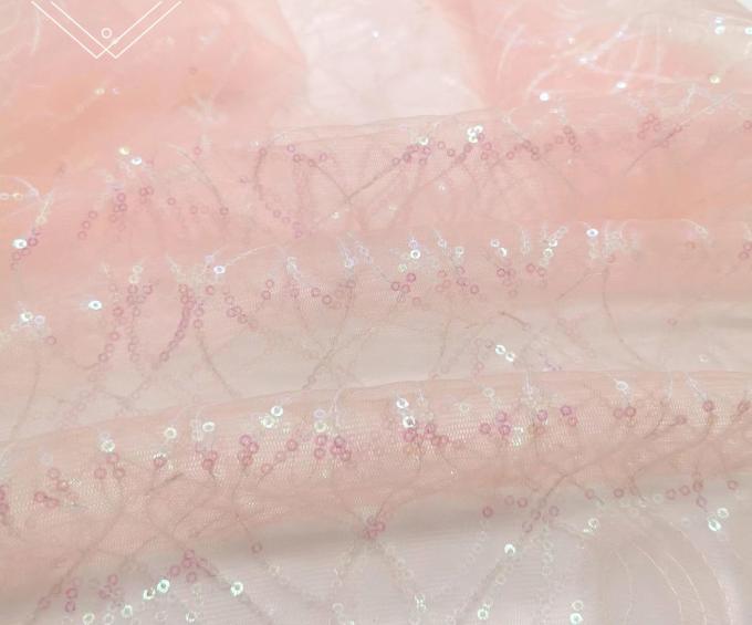 Shiny piece of gauze fabrics wedding dress embroidery fabrics 7
