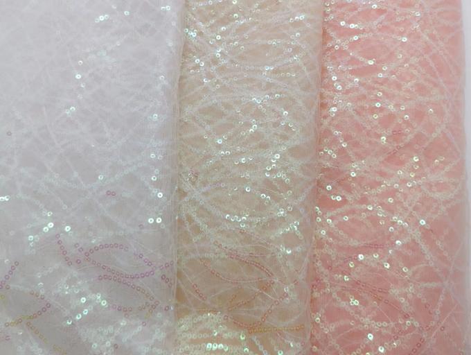 Shiny piece of gauze fabrics wedding dress embroidery fabrics 9