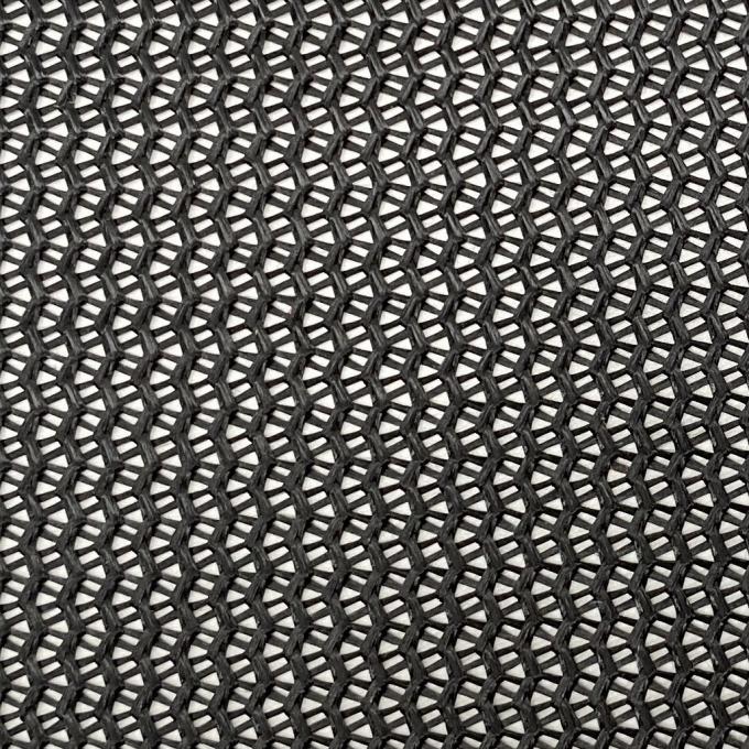 240g 300D black  wavy curved plain polyester air mesh fabrics for net pocket or laundry bag 2