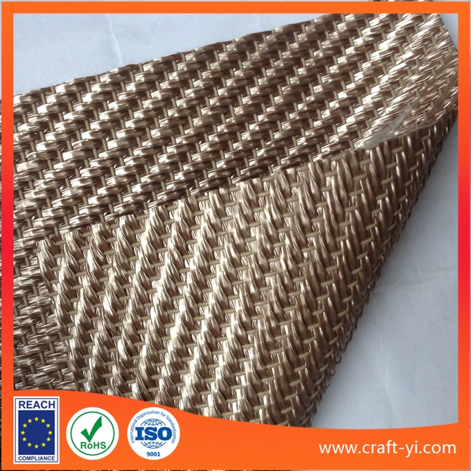 light brown PP woven fabric in Textilene PVC coated mesh fabric weave for matting 0